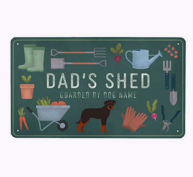 Dad's Shed: Personalized {breedFullName} Metal Garden Sign